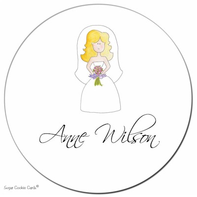 Sugar Cookie Gift Stickers - Bride Blonde Sugar Cookie Gift Stickers - Bride Blonde